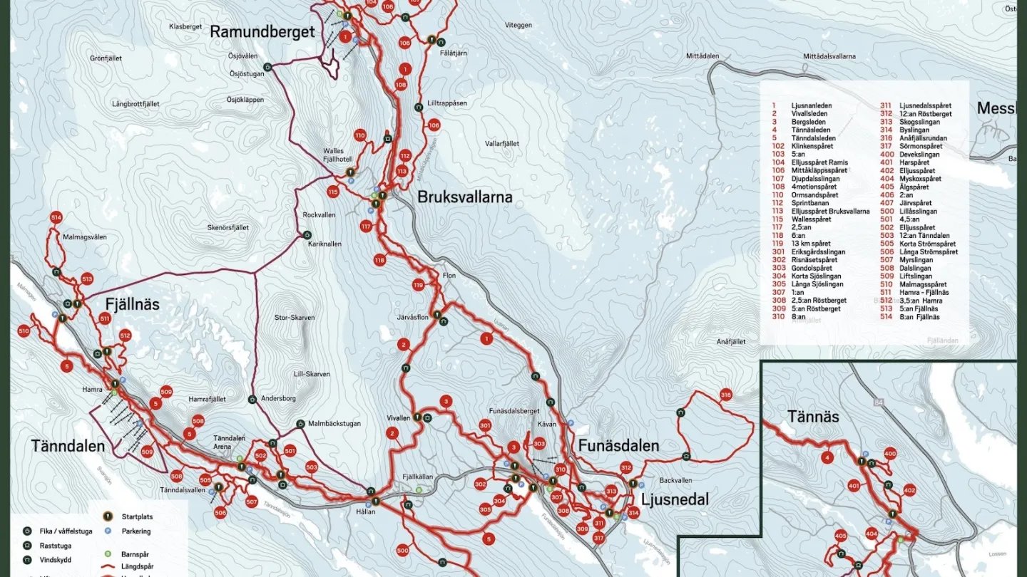Spårkarta - Tänndalen