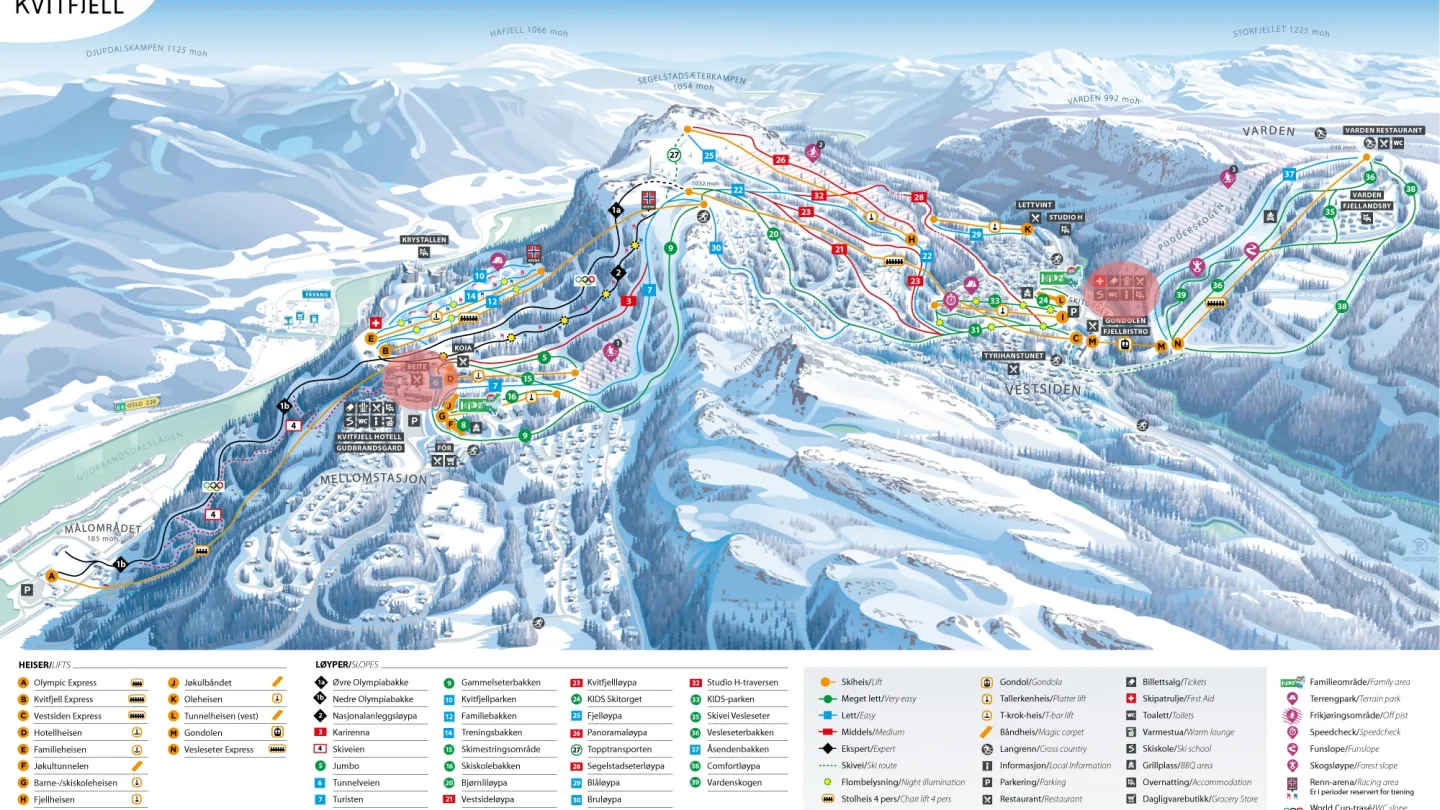 Kvitfjell-skiduthyrning-karta